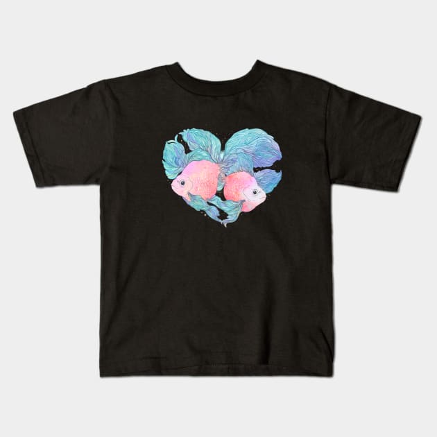 Love fish Kids T-Shirt by LauraGraves